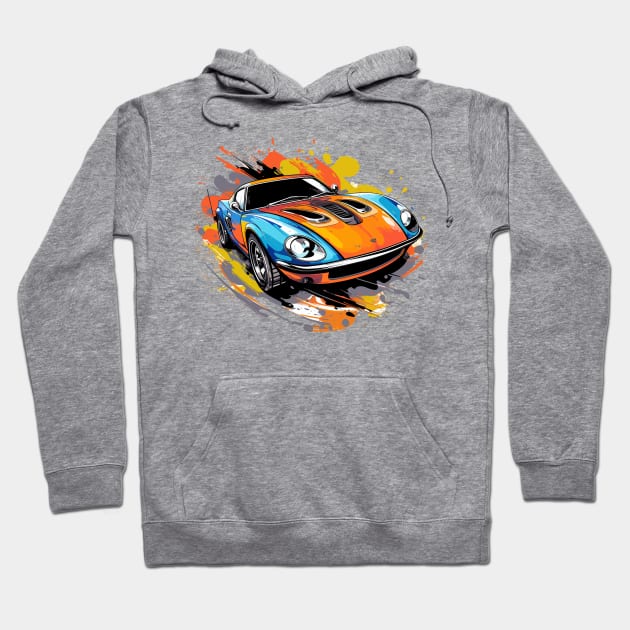 Sports Car Cartoon Illustration Hoodie by Mako Design 